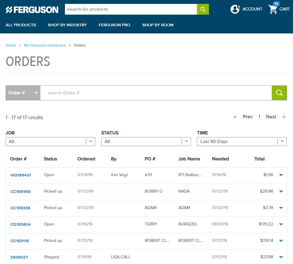 How do I view my current orders, order history and reorder
